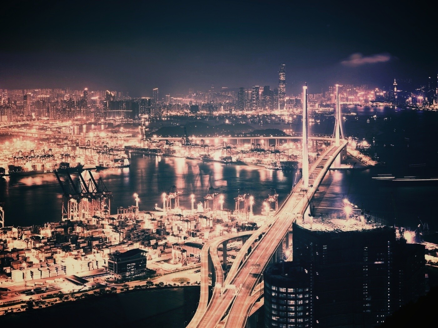 Ночная городская жизнь обои