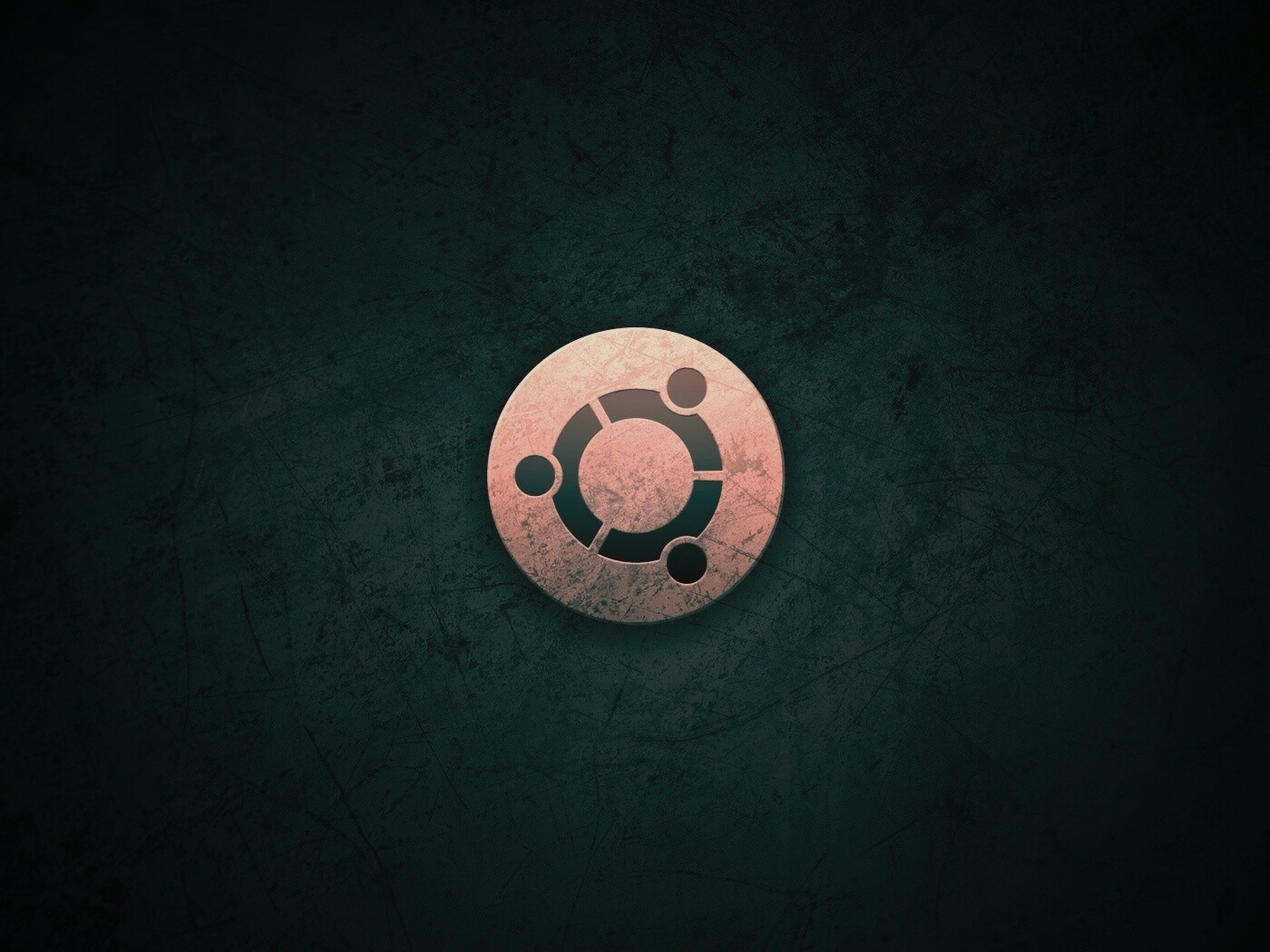 Логотип убунту из металла обои