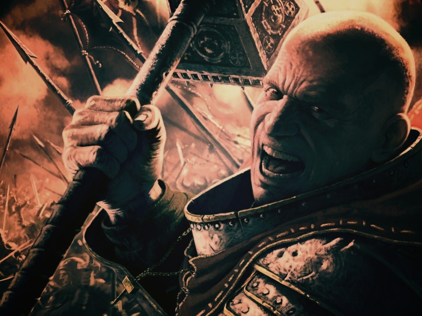 Воин с боевым молотом обои