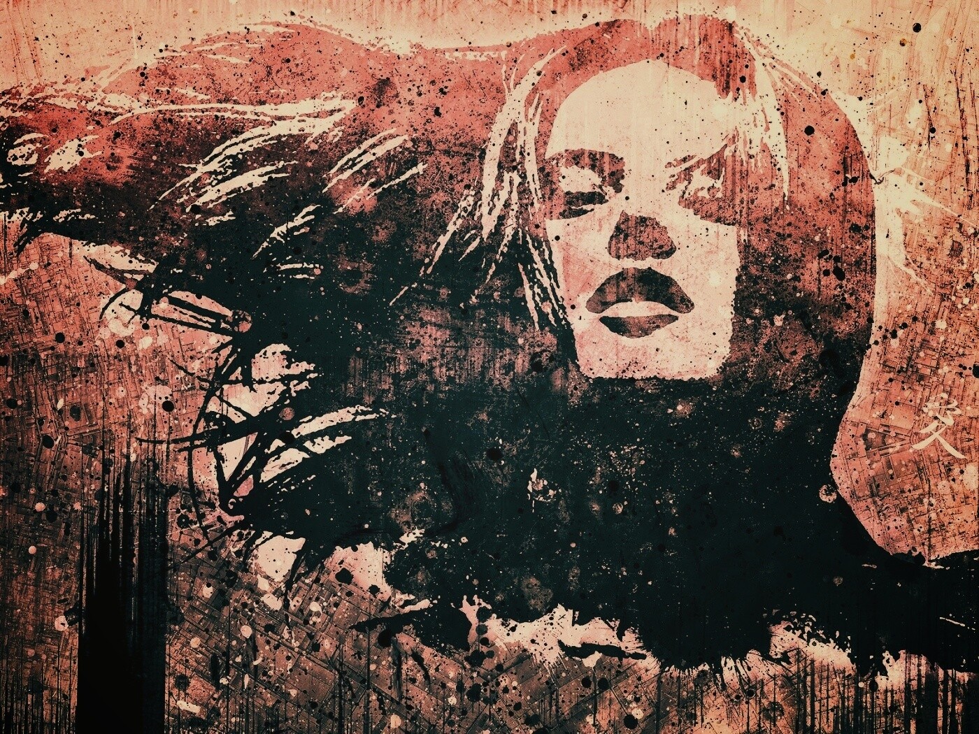 Стильный коллаж с девушкой обои