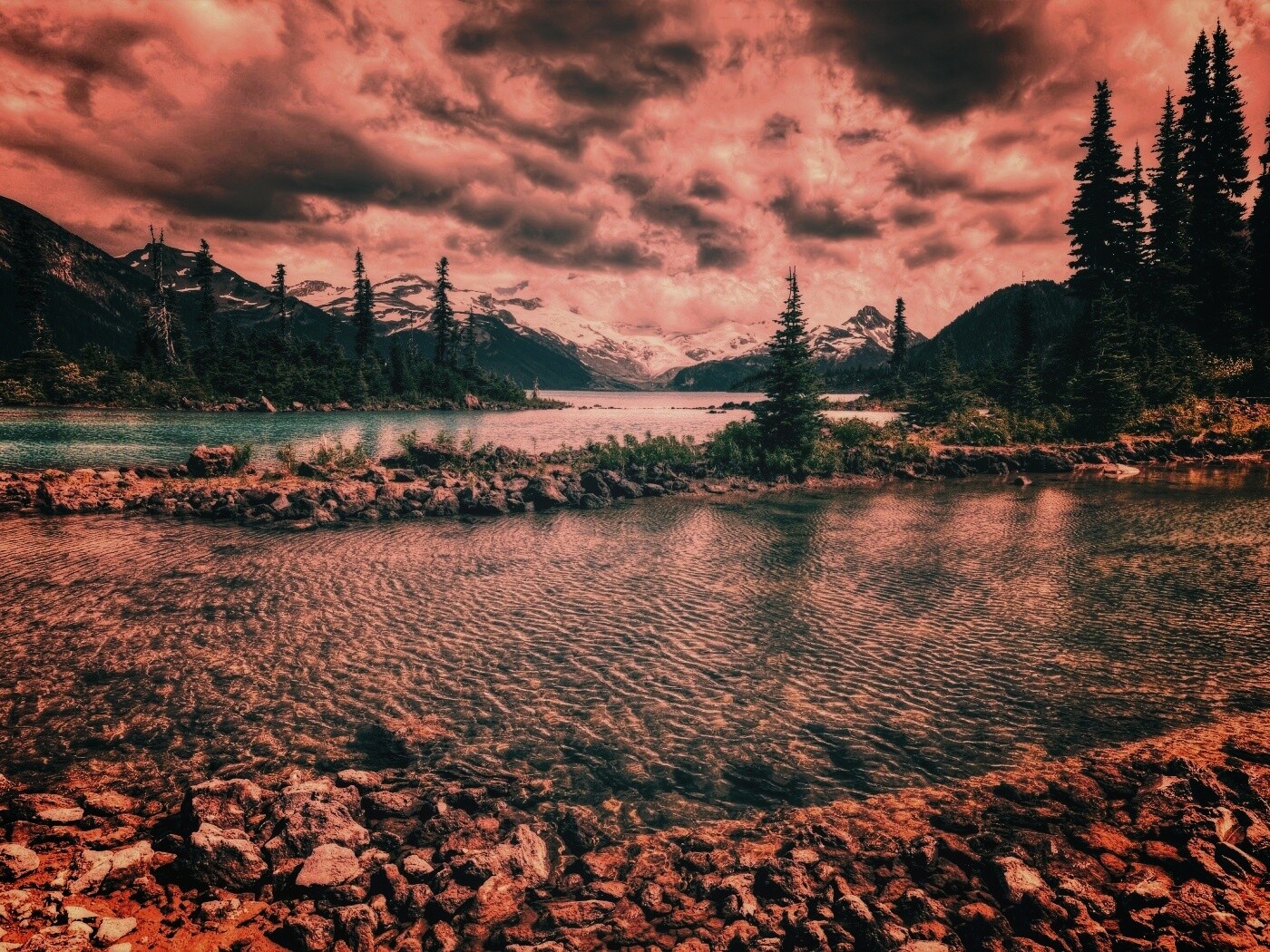 Горная река обои