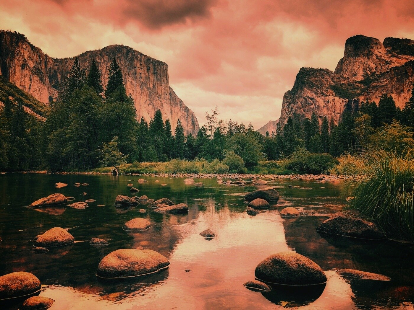 Мелкое русло реки обои