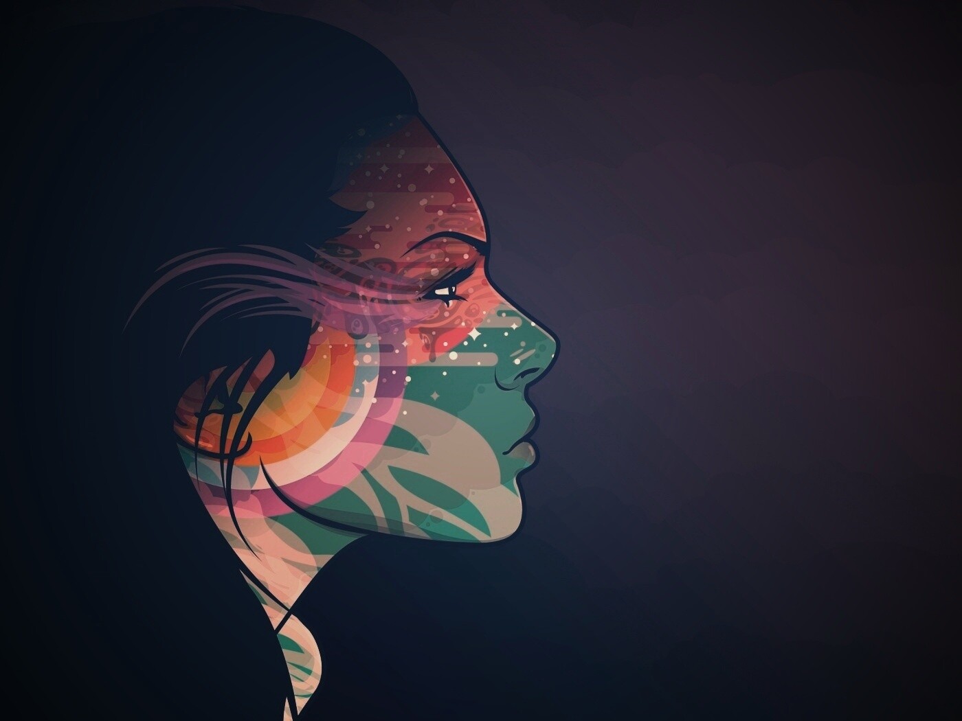 Профиль девушки обои