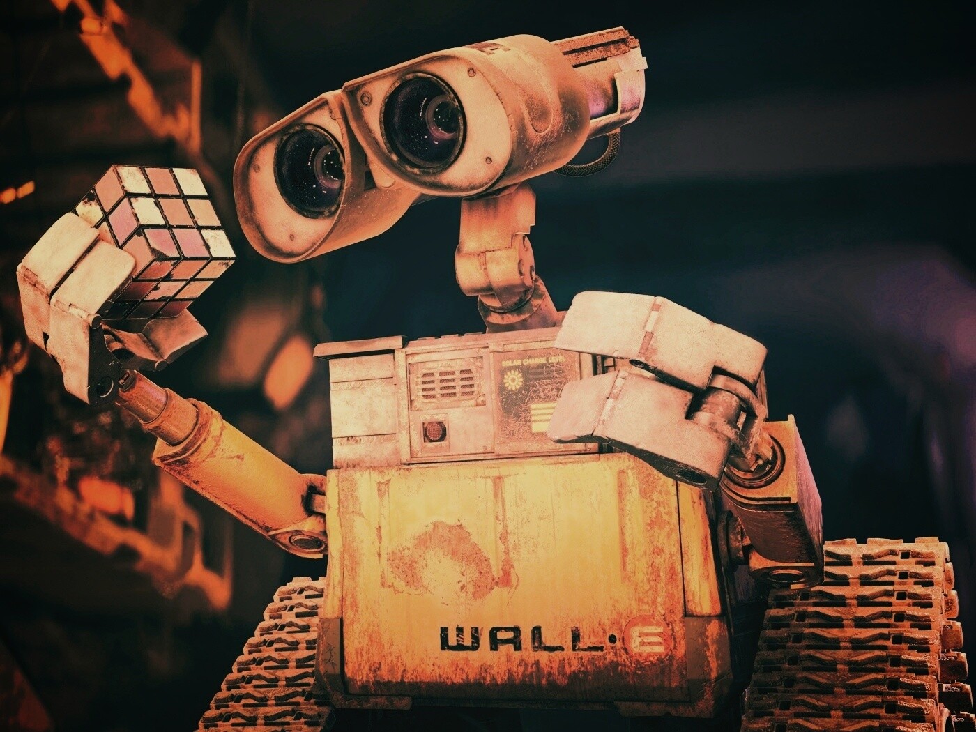 Валли и кубик Рубика обои