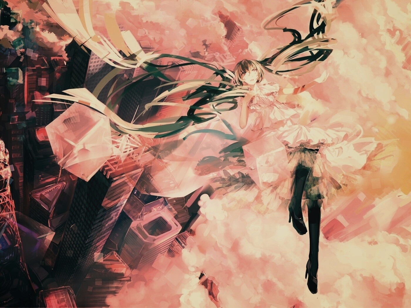 Hatsune Miku в небе обои