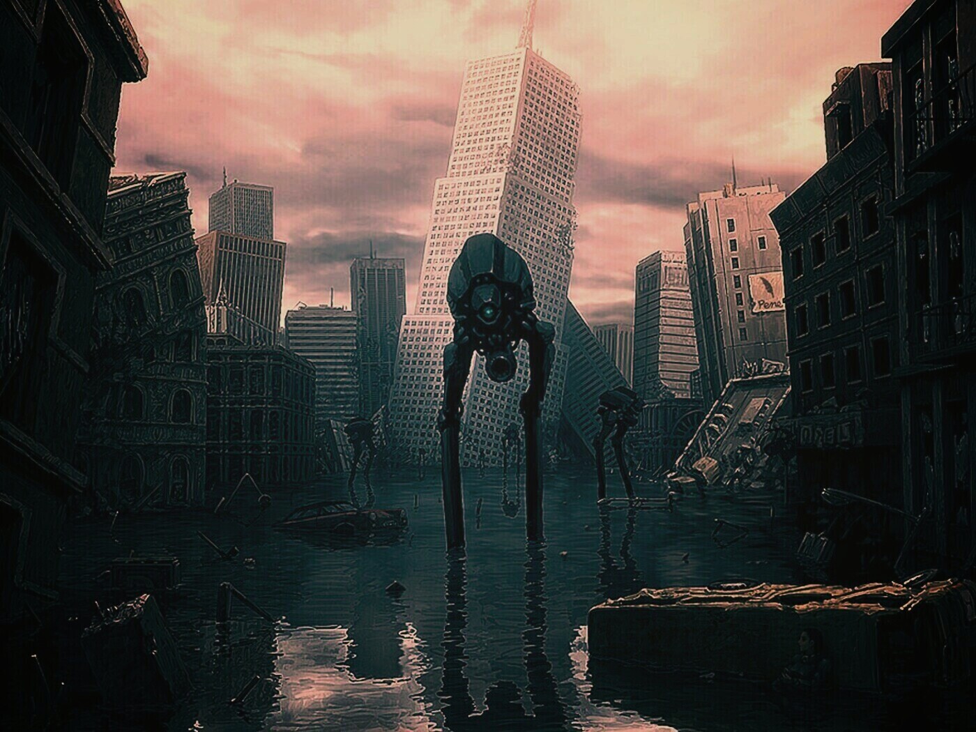 Постапокалиптический город обои