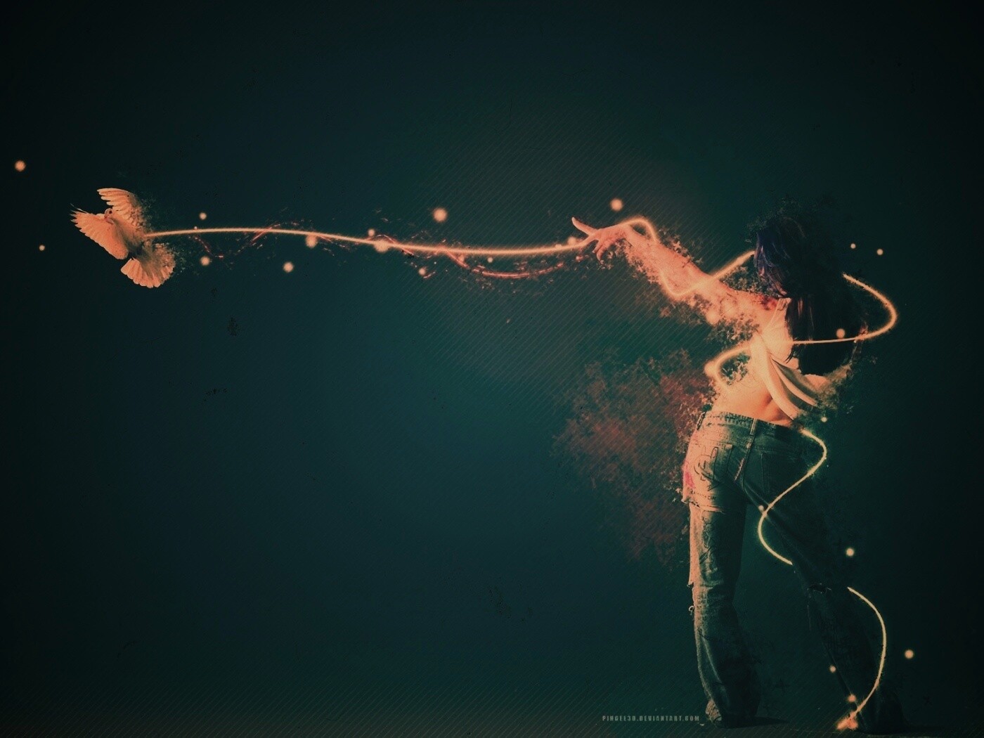 Девушка с бабочкой обои