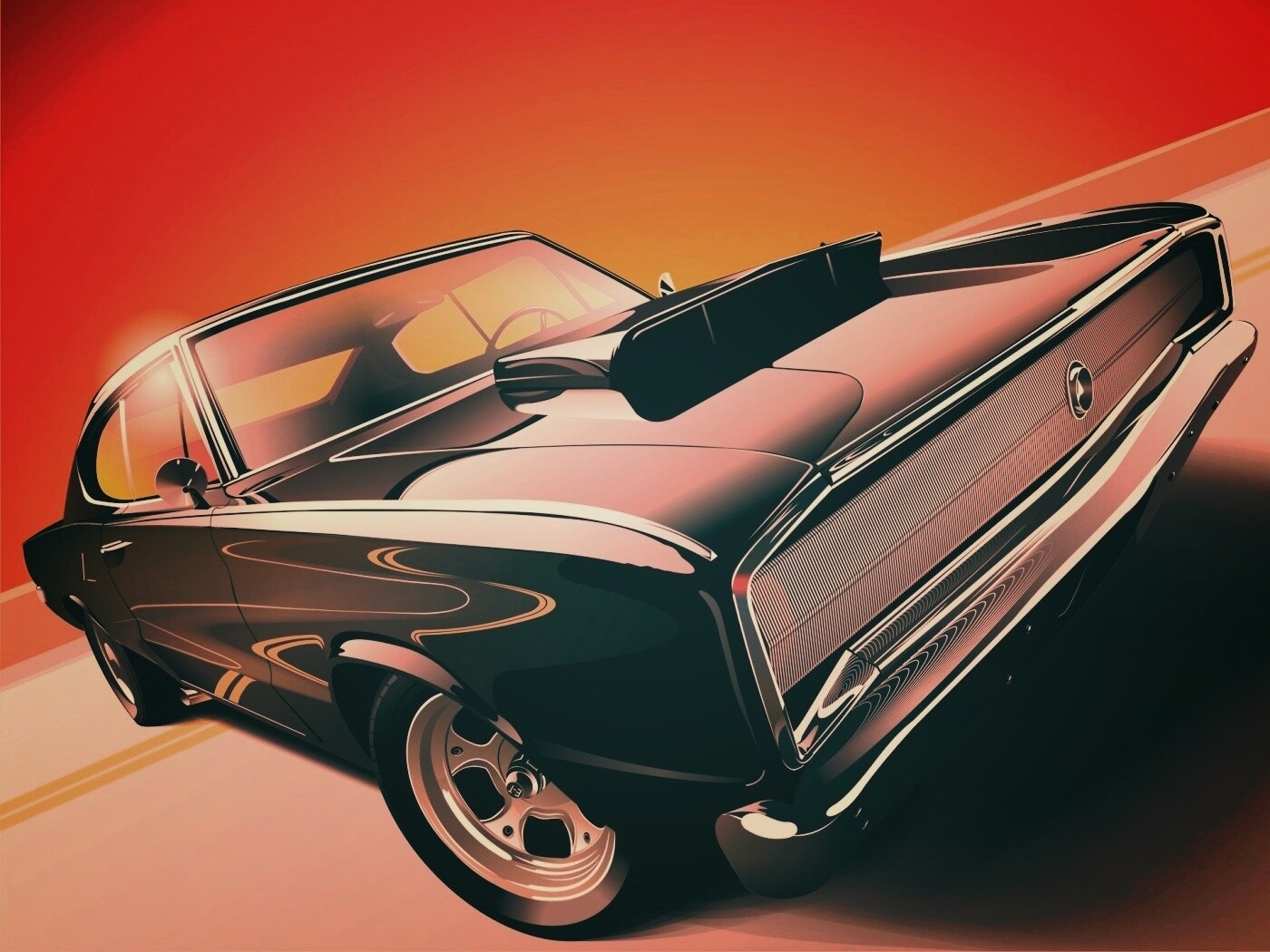 Векторный мускулкар обои