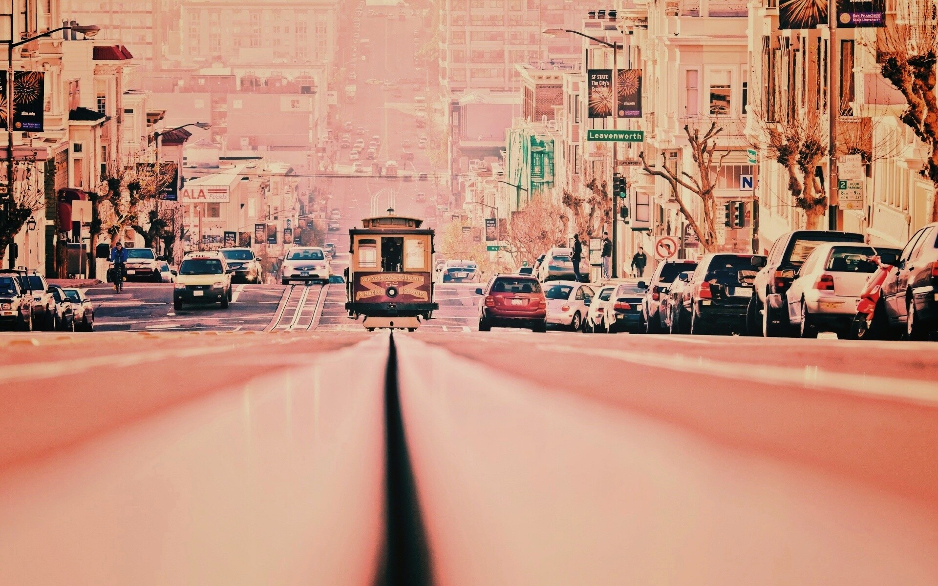 Утро в городе обои