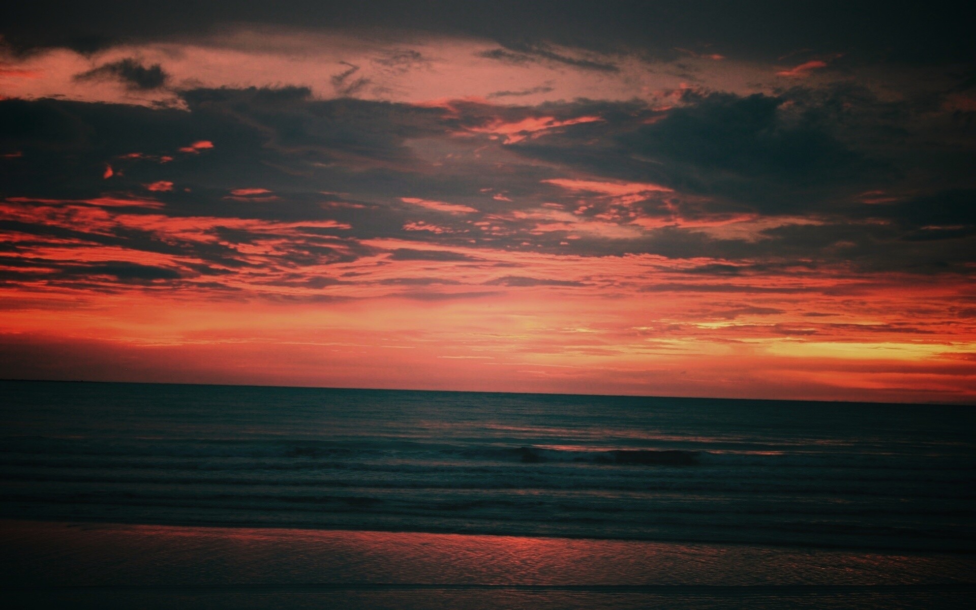 Закат на море обои