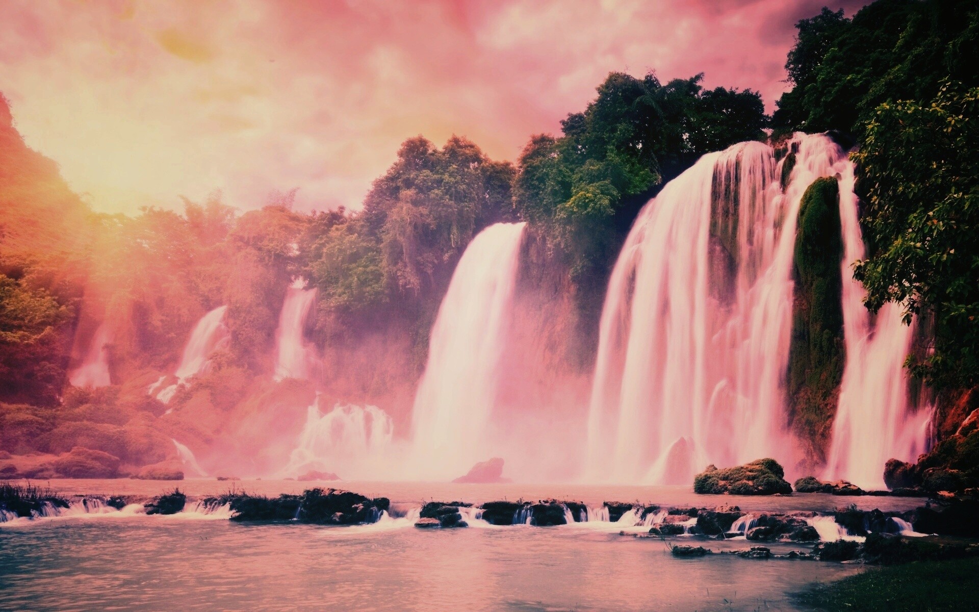 Водопады в джунглях обои