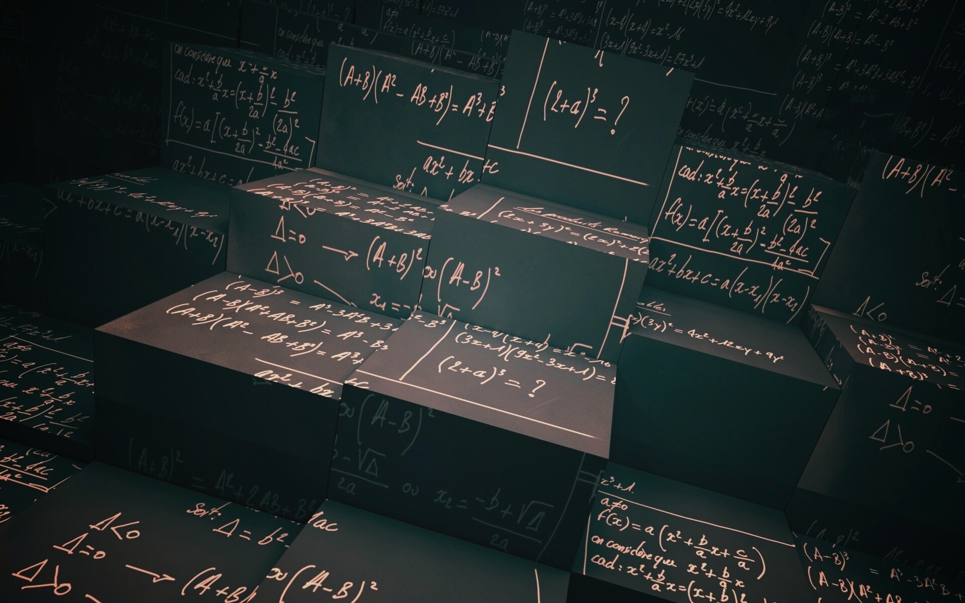 Черные кубы в уравнениях обои