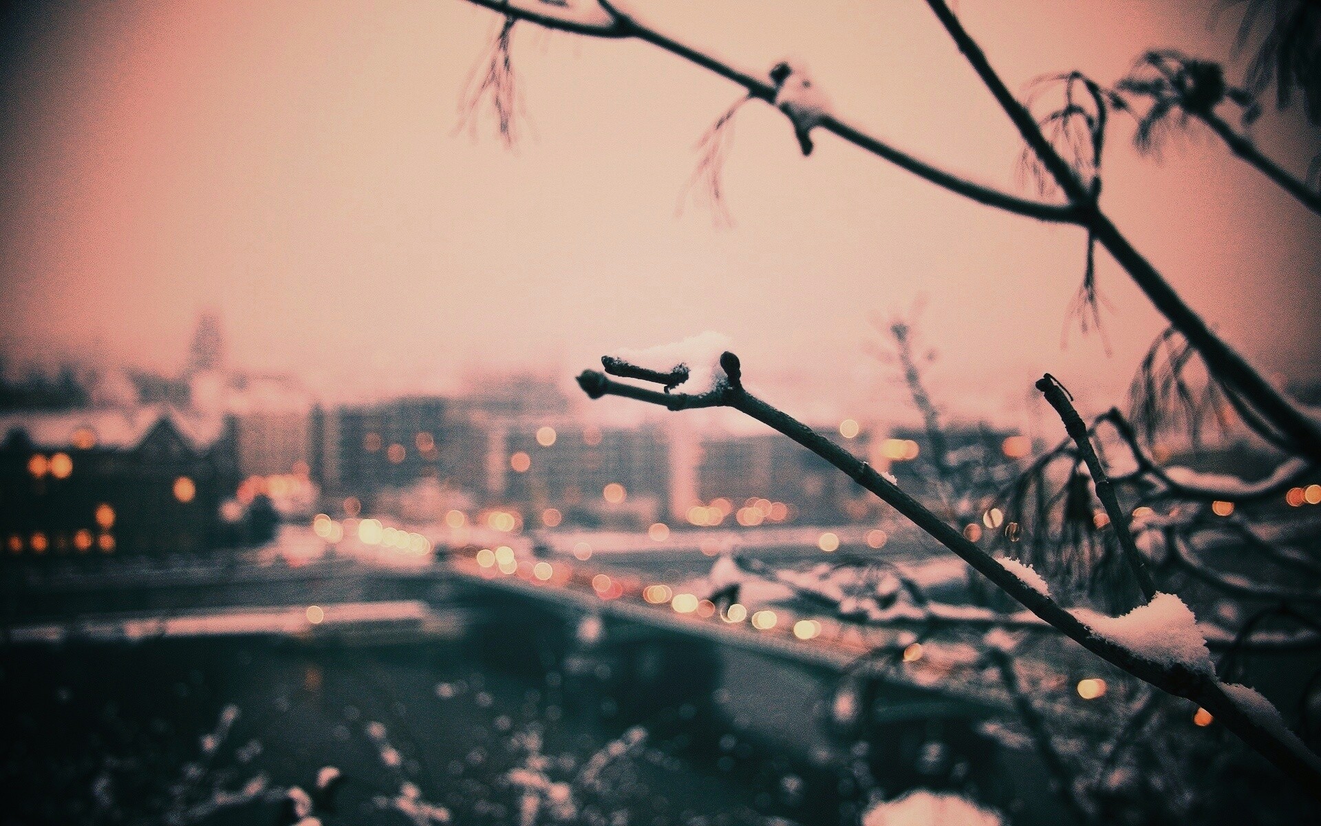 Зима в городе обои