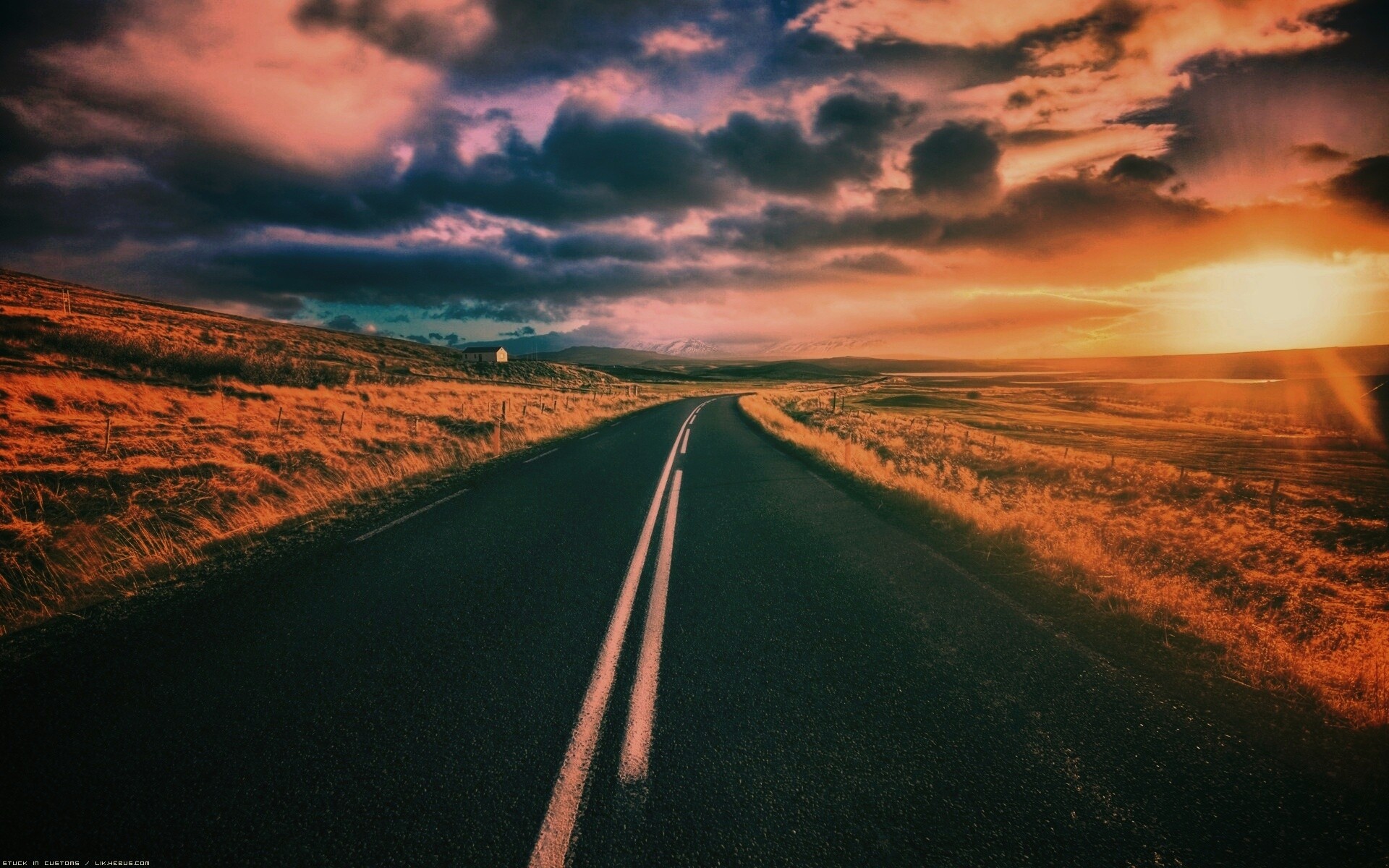 Пустая дорога обои