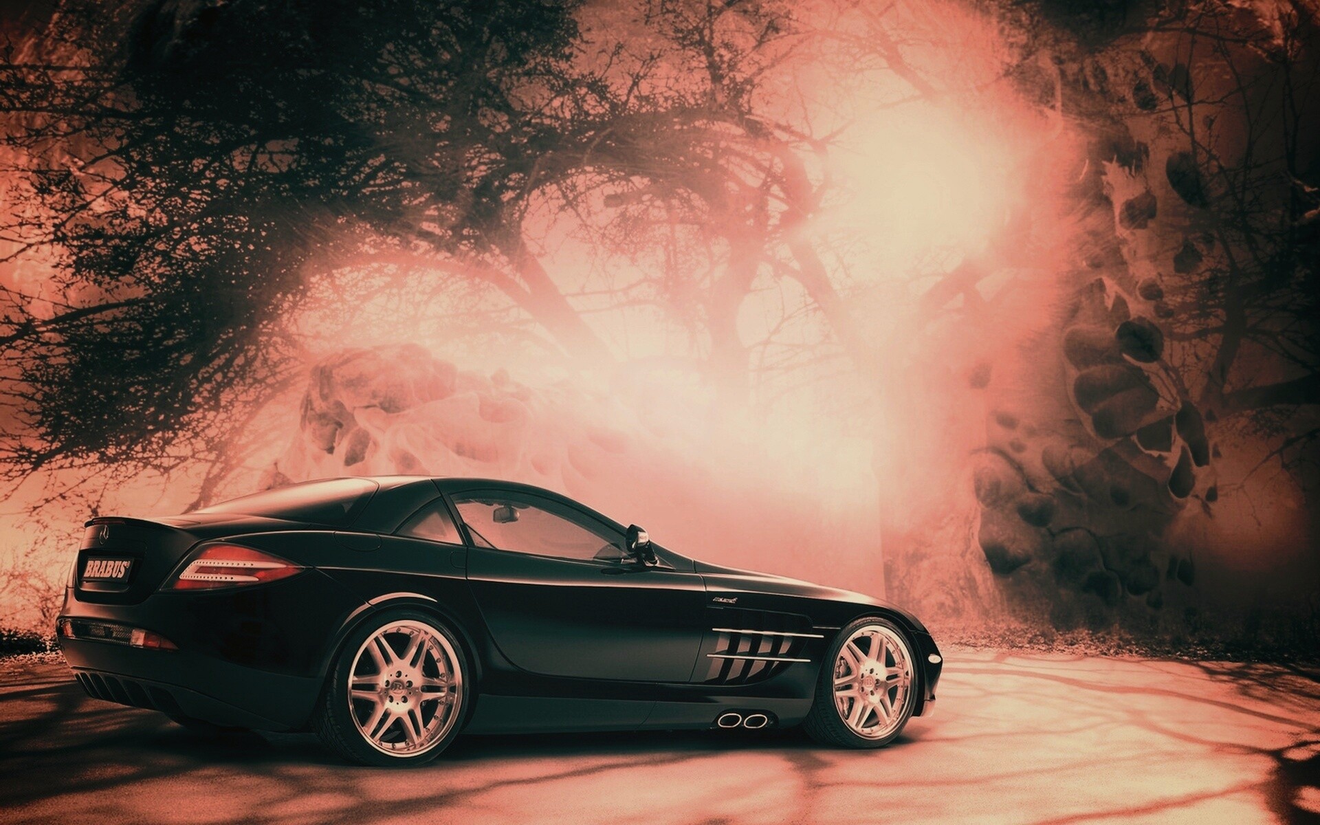 Черный спорткар Мерседес обои