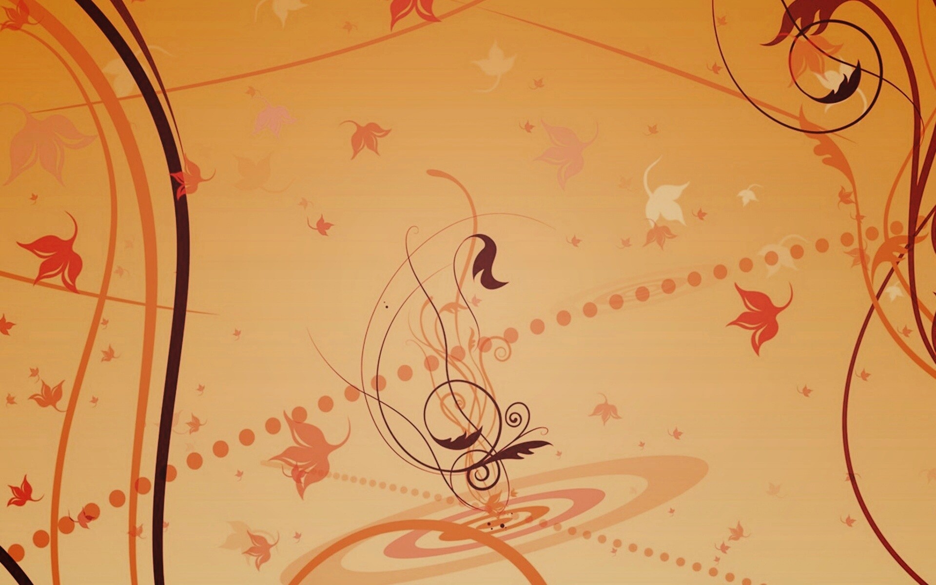 Цветы и завитки обои