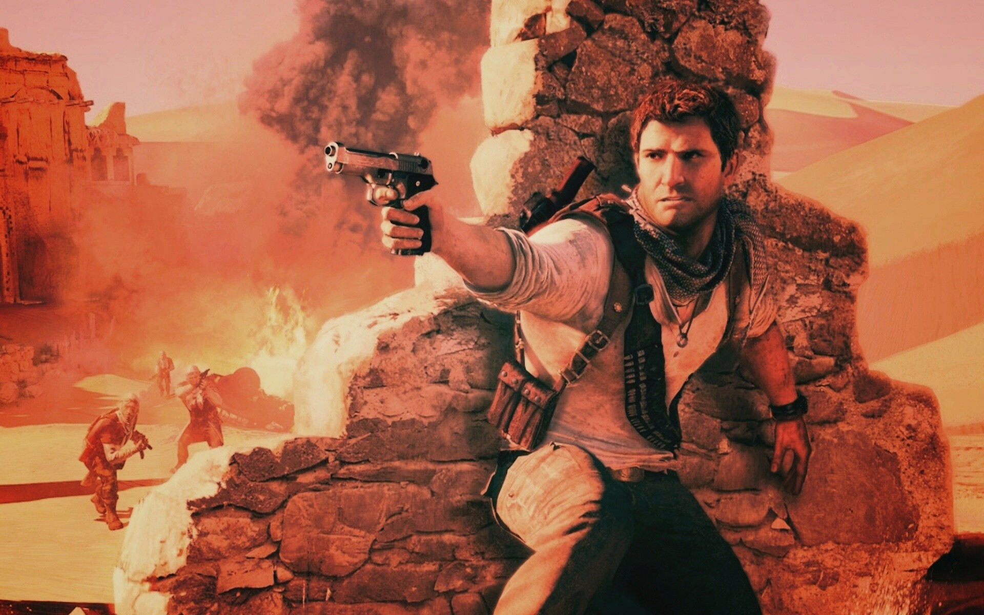 Бой в пустыне обои