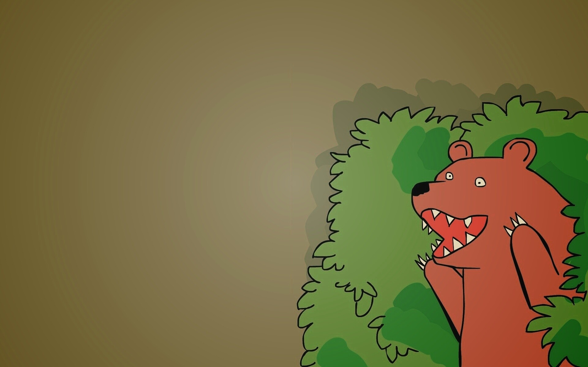 Медведь в кустах обои