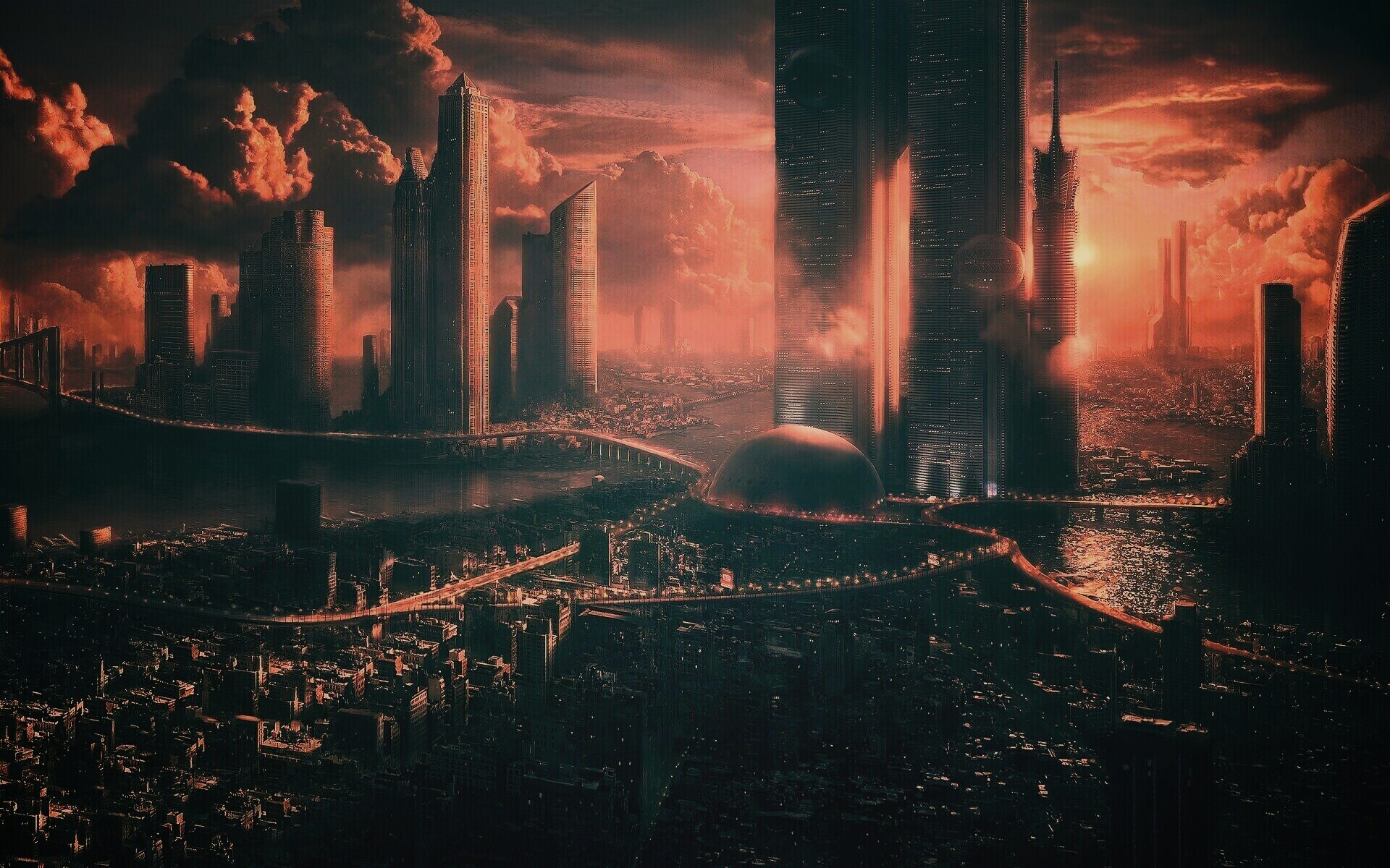 Город будущего обои