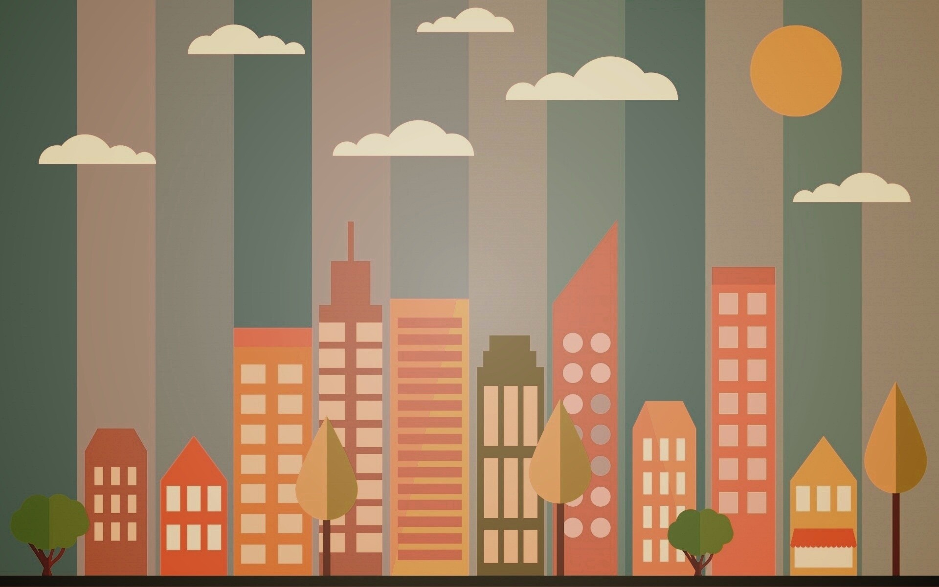 Векторный рисунок города обои