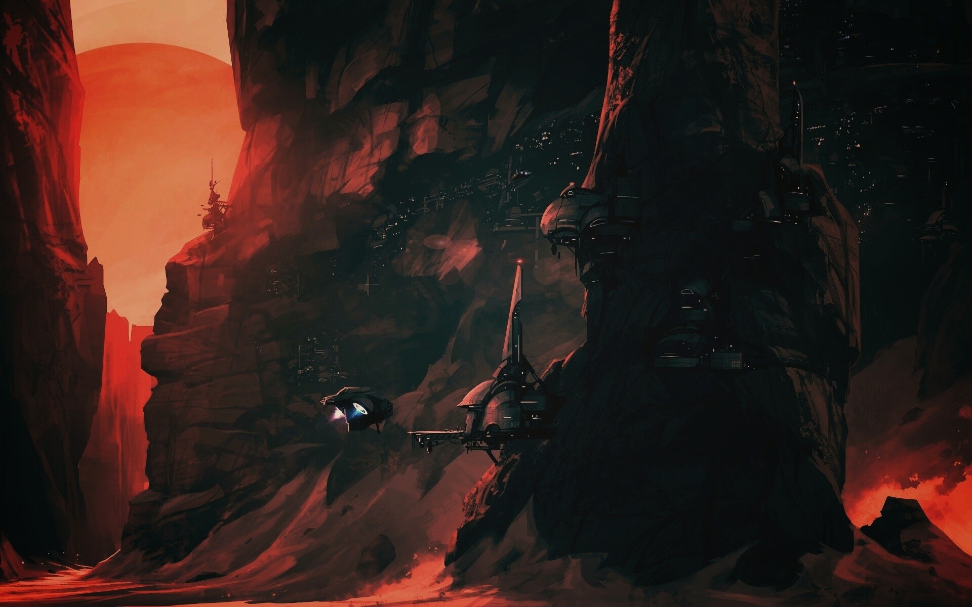 Красные горы обои