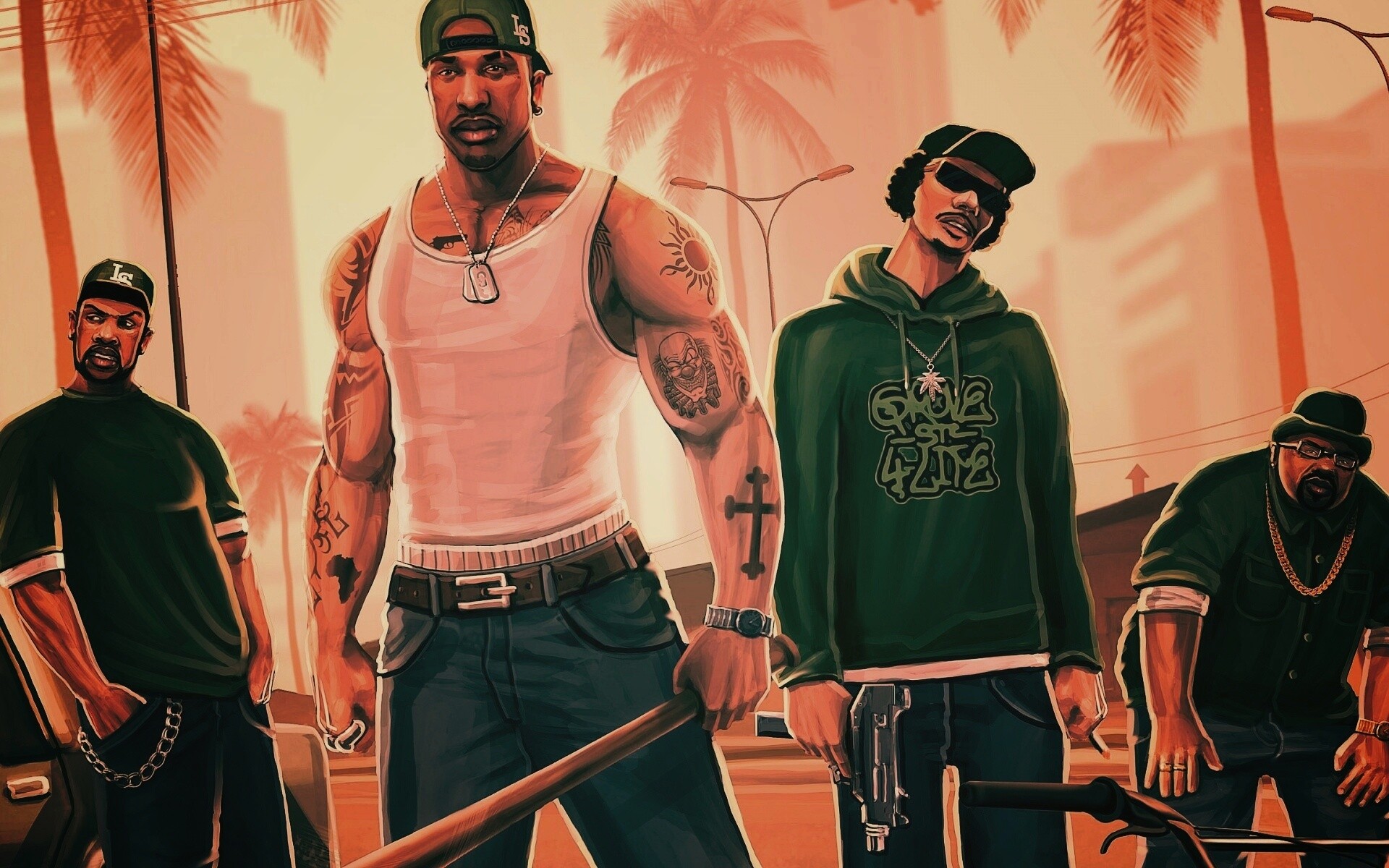 Герои с Грув стрит обои