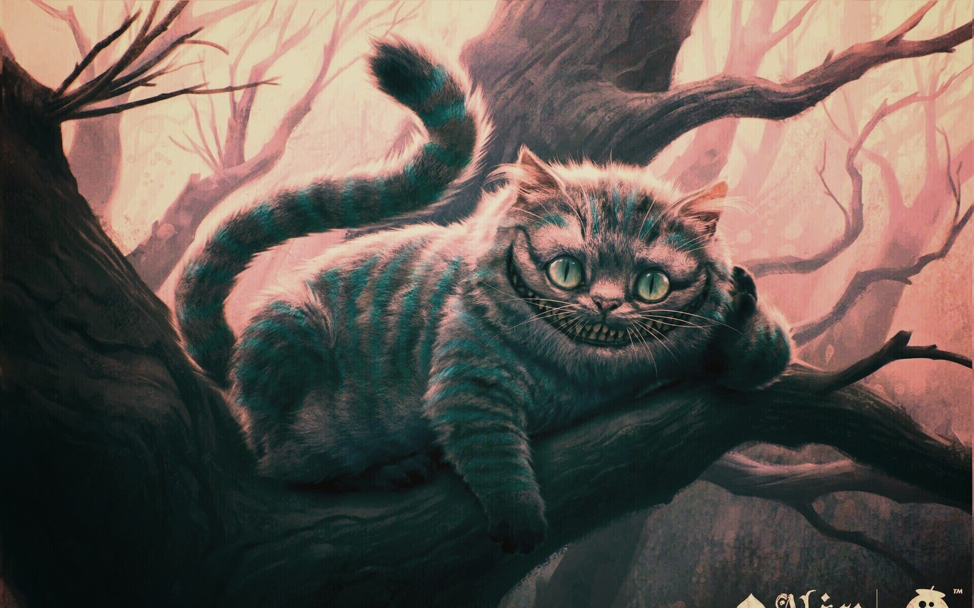 Чеширский кот обои