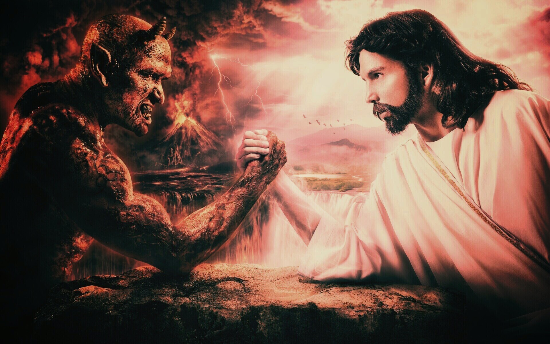 Дьявол против Бога обои