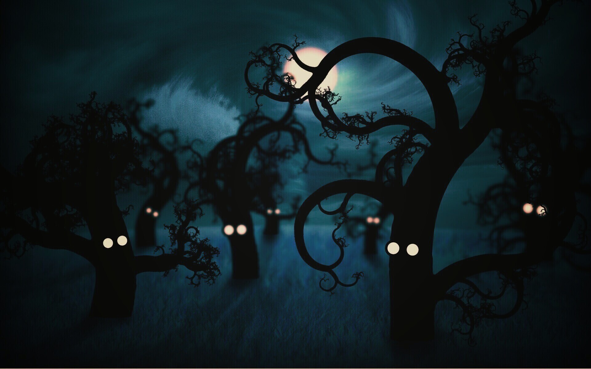 Страшно ночью в лесу обои