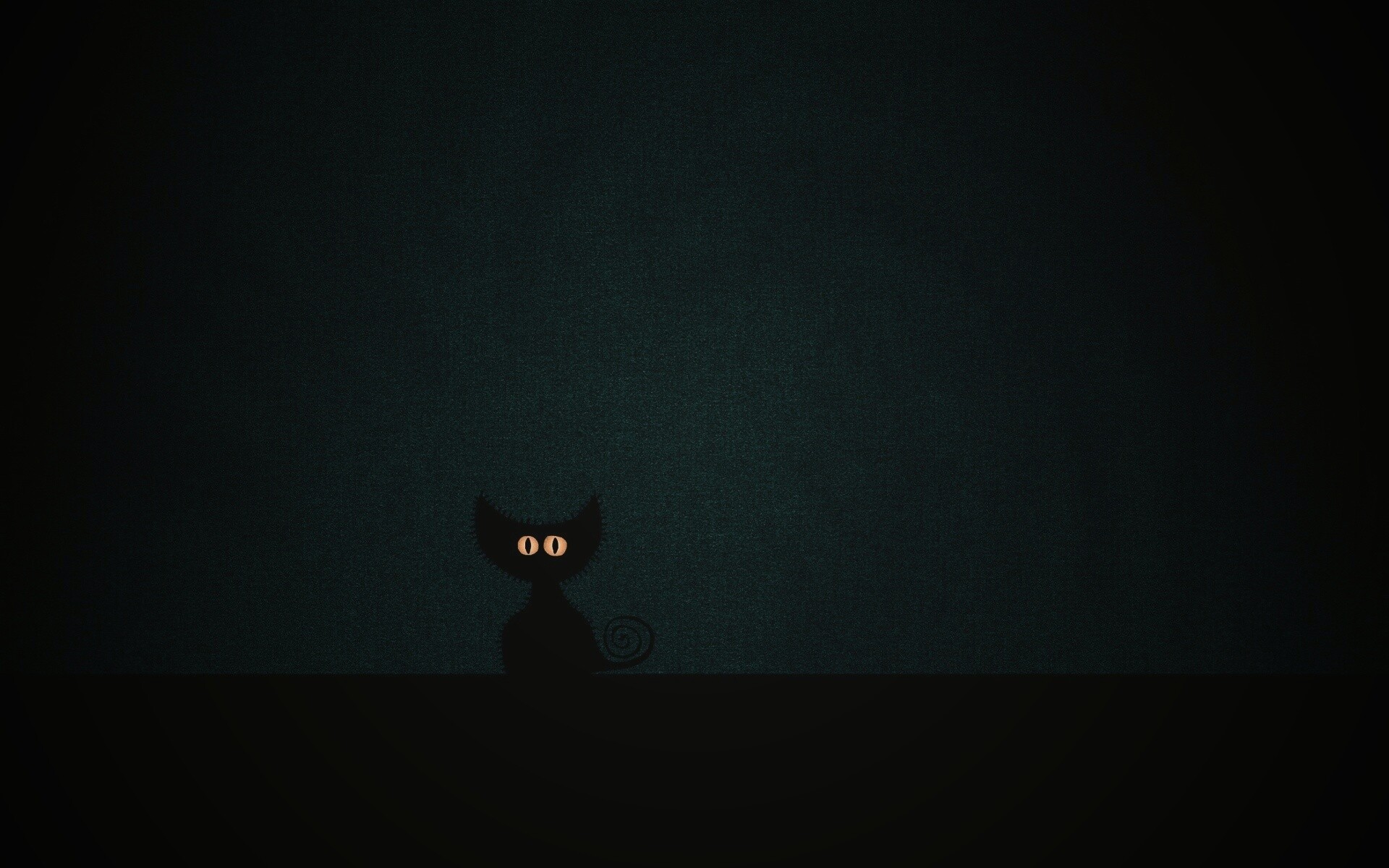 Чёрный кот в ночи обои