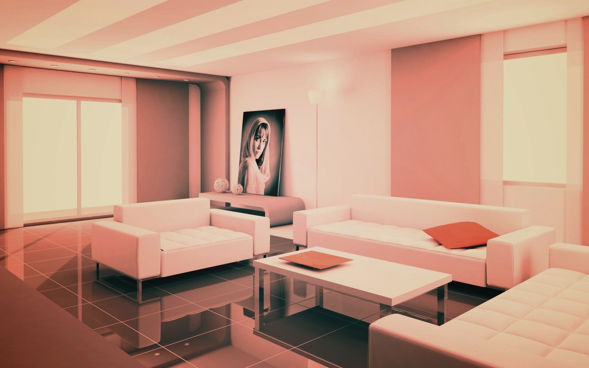 Белая гостинная обои