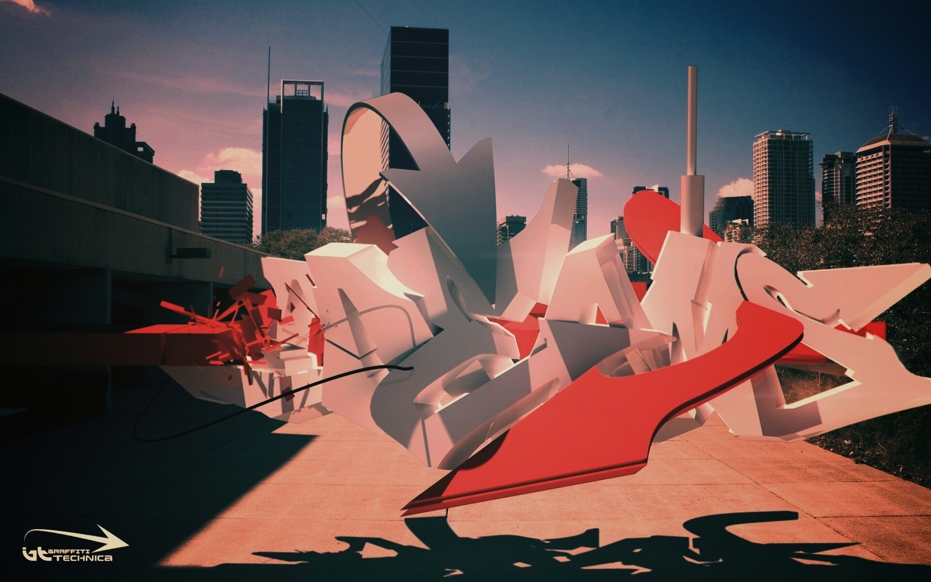 Трехмерное граффити обои