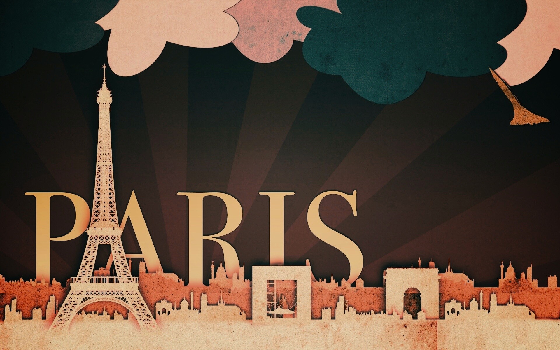 Париж в стиле декупажа обои