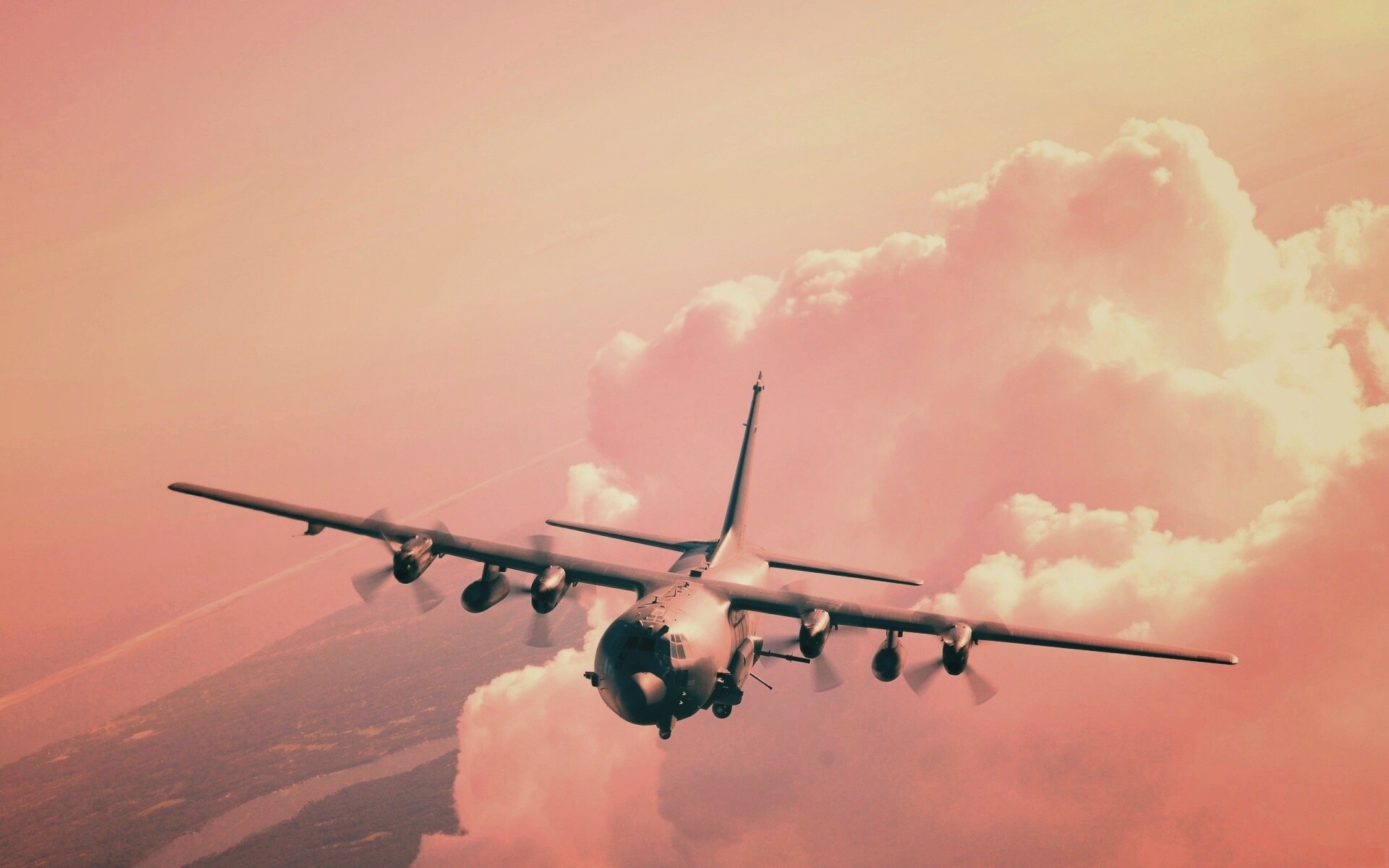 Самолет АС-130 обои