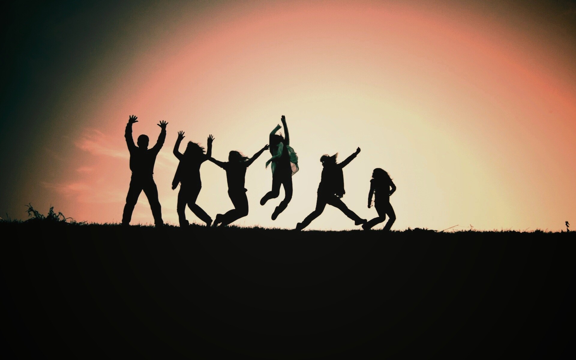 Силуэты людей обои
