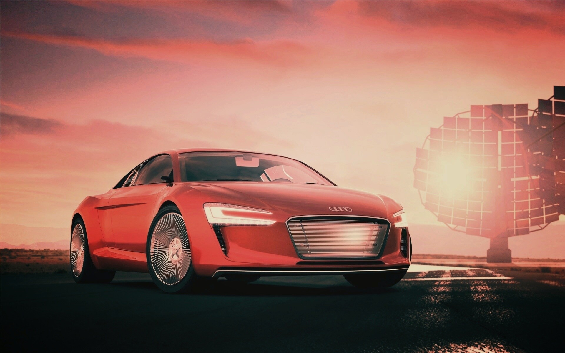 Красный автомобиль Audi обои