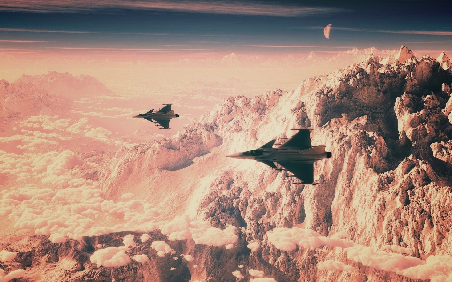 Самолёты в горах обои