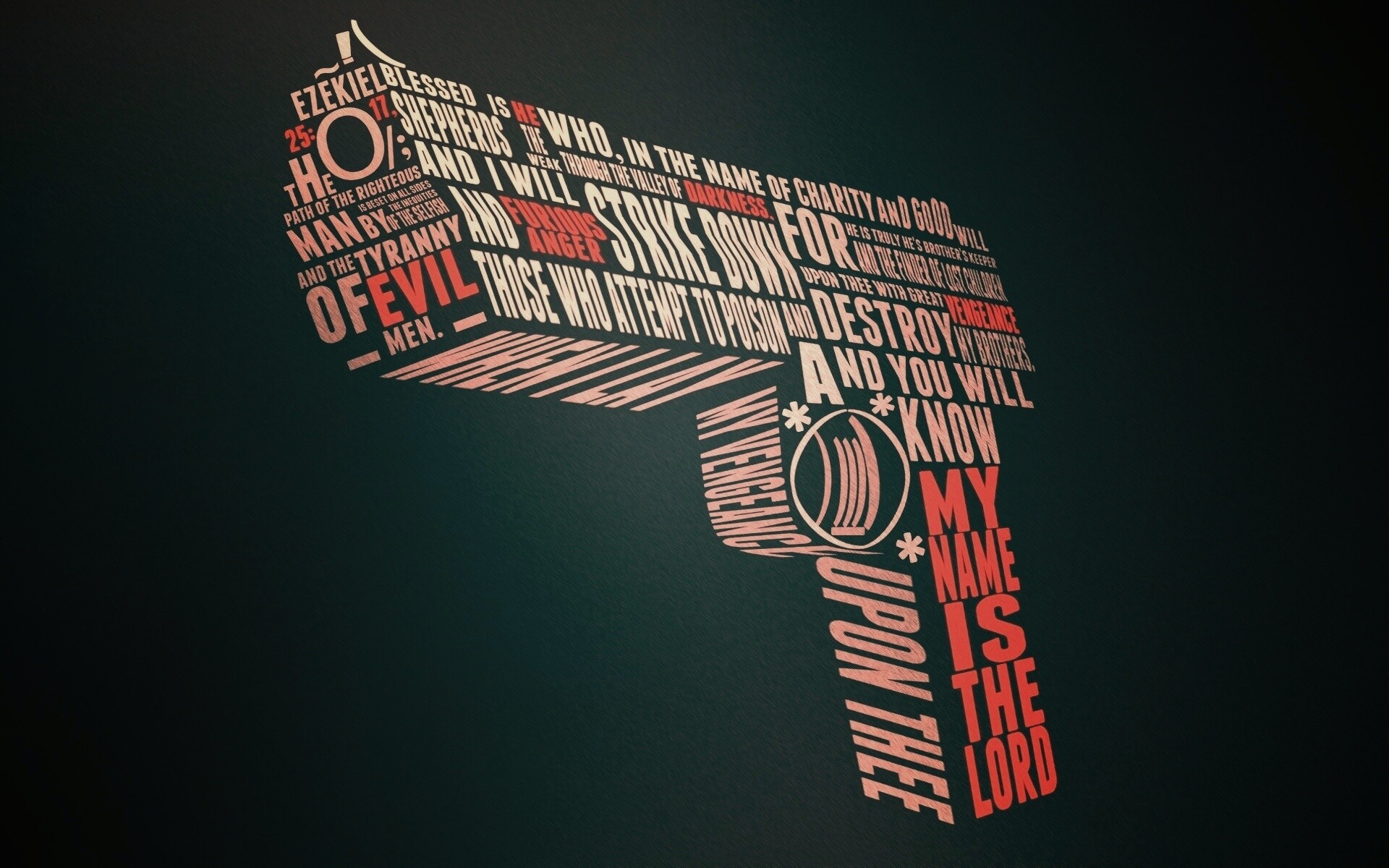 Пистолет из слов обои