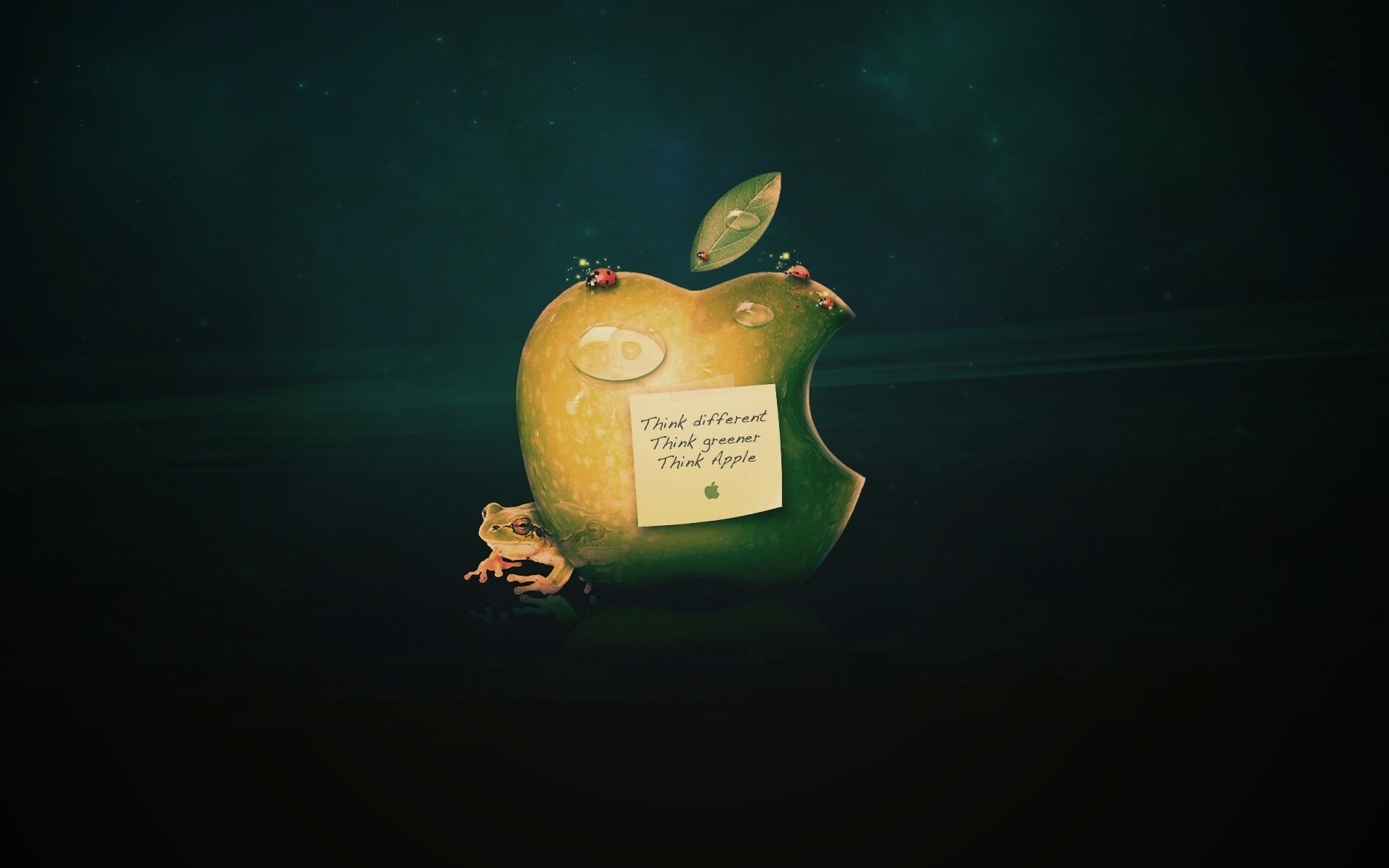 Think different, think greener, think Apple обои