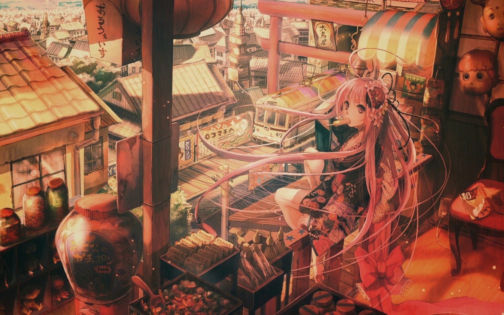 Девочка ест мороженное обои