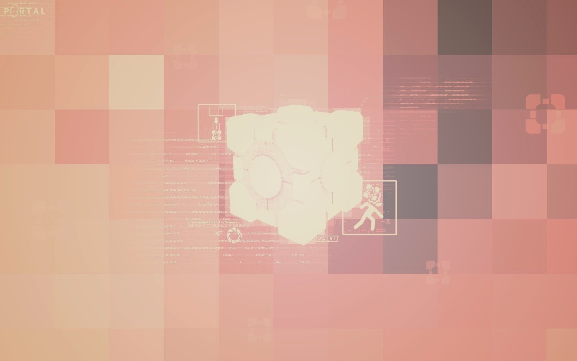 Высокотехнологичный куб из Портал обои