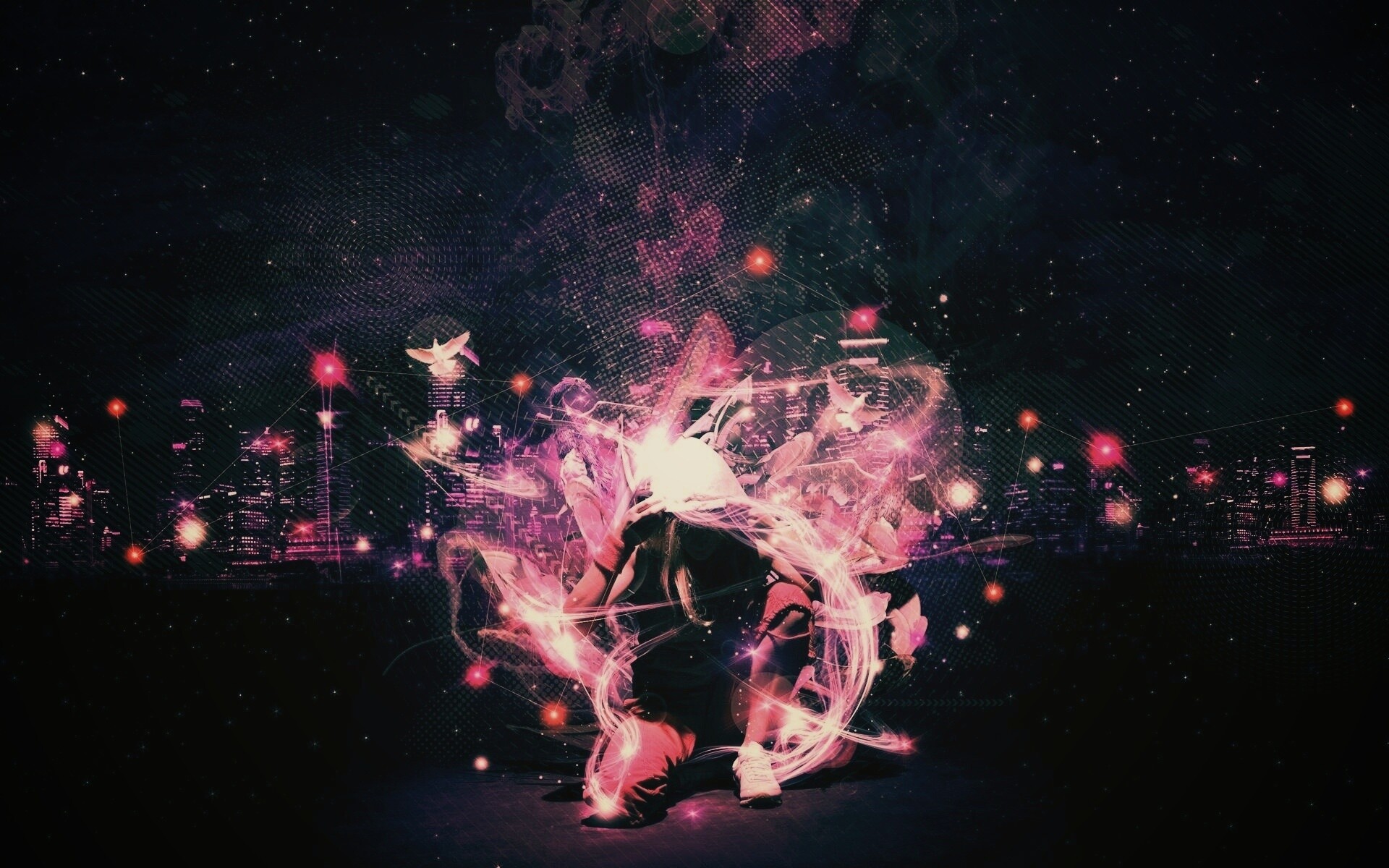 Фристайл арт с танцующей девушкой обои