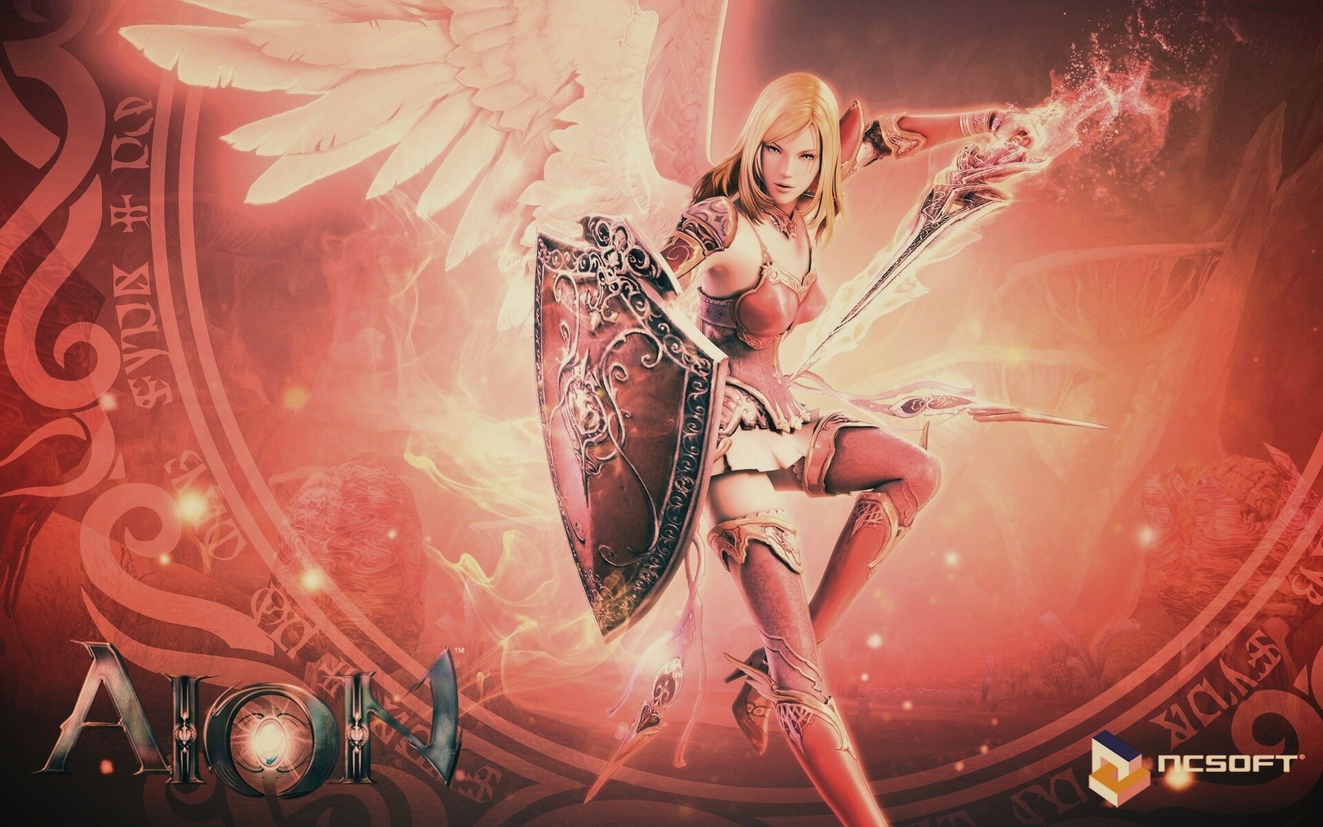 Ангел с мечом и щитом обои