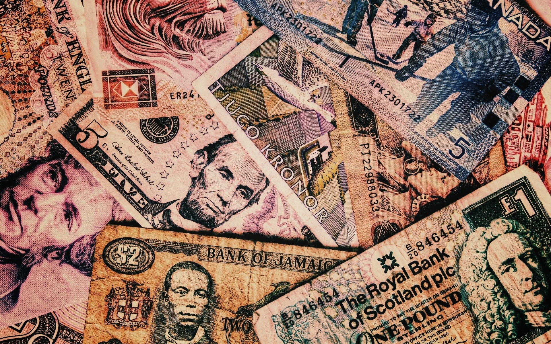 Купюры из разных стран обои