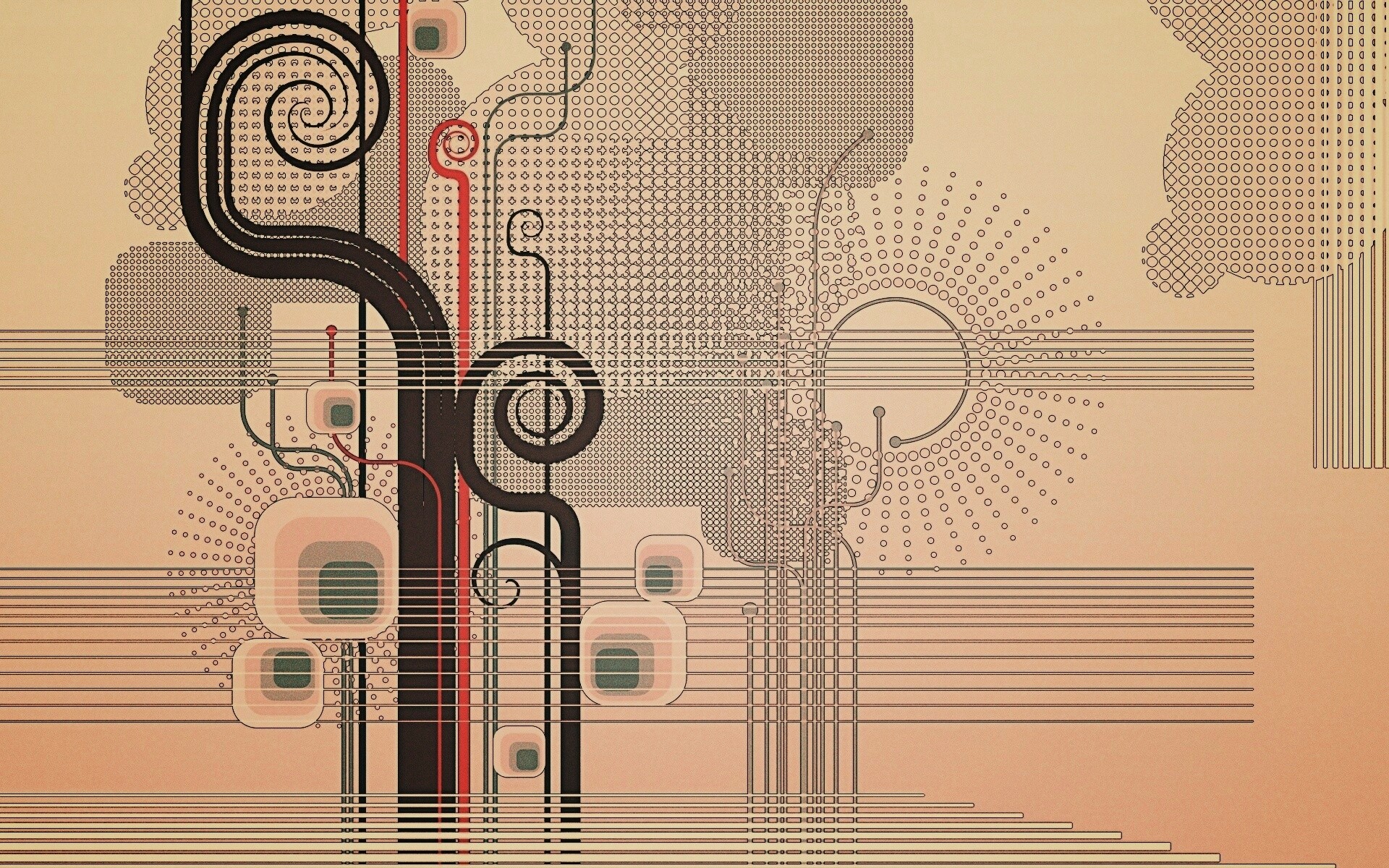 Линии и точки обои