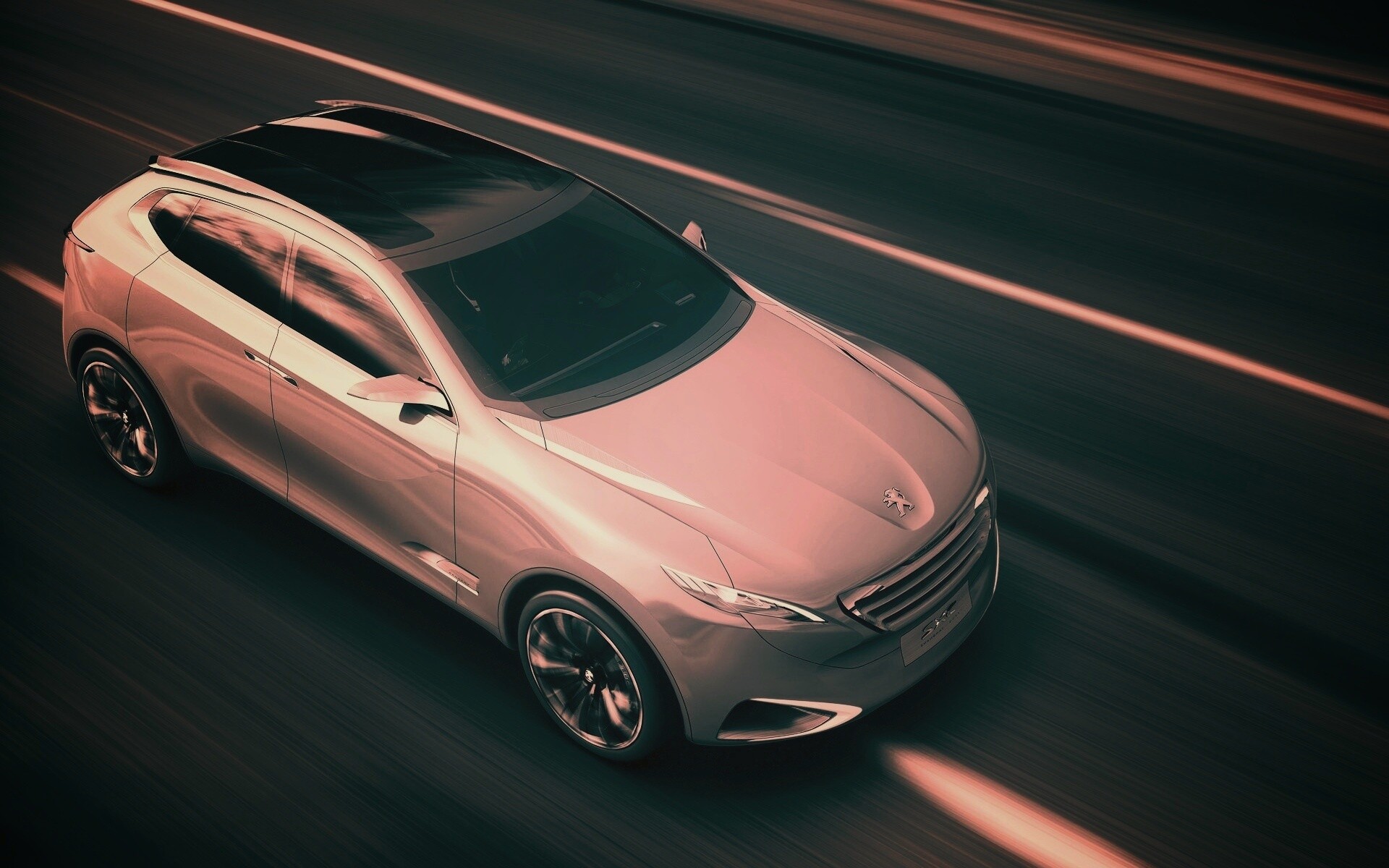 Концепт пежо на трассе обои