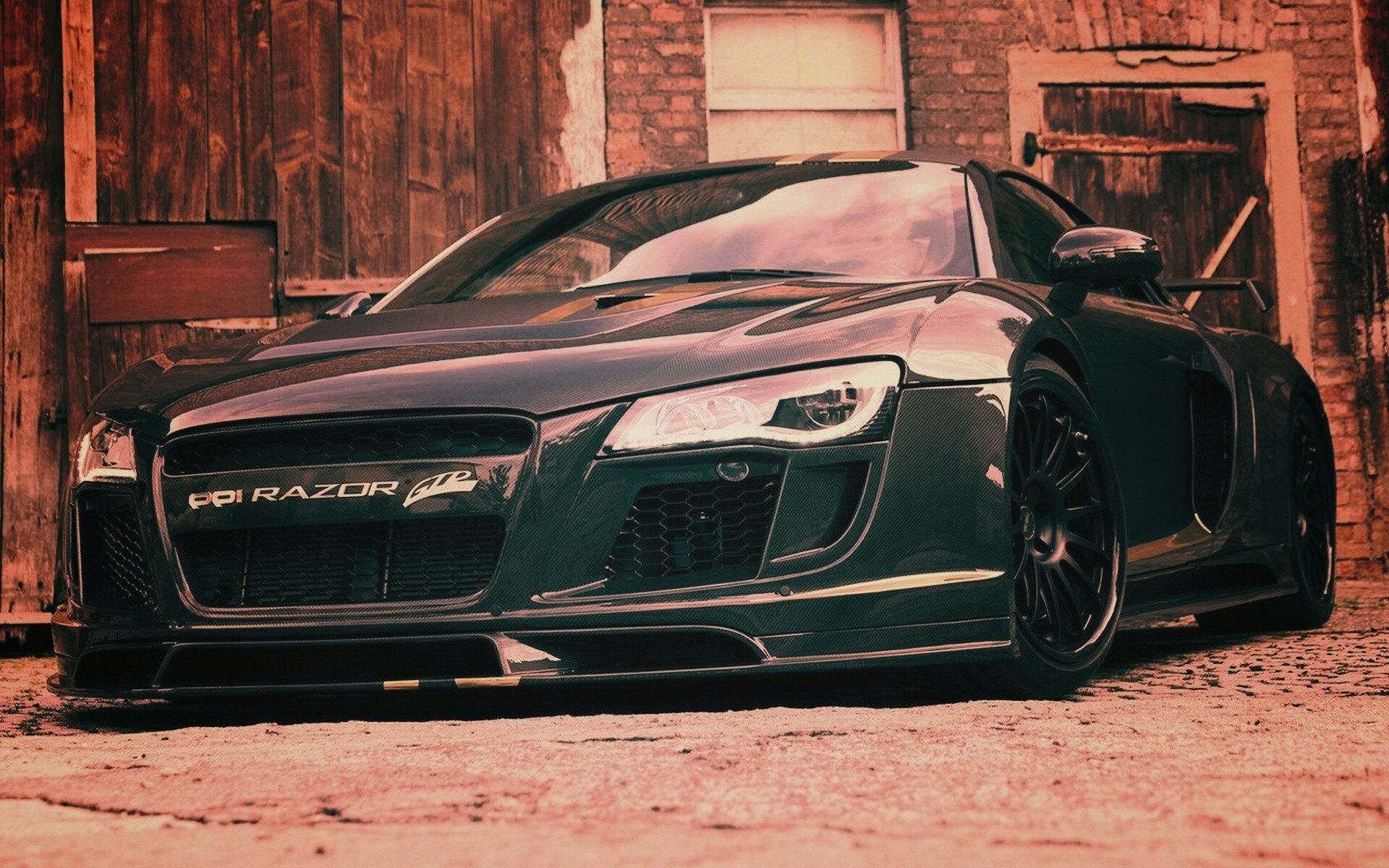 Черная Audi R8 обои