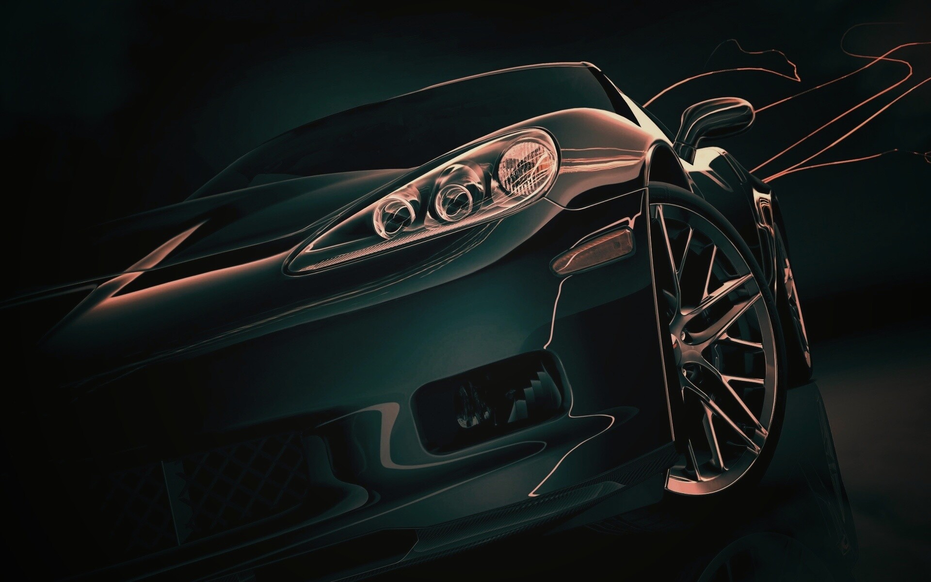 Чёрное авто обои