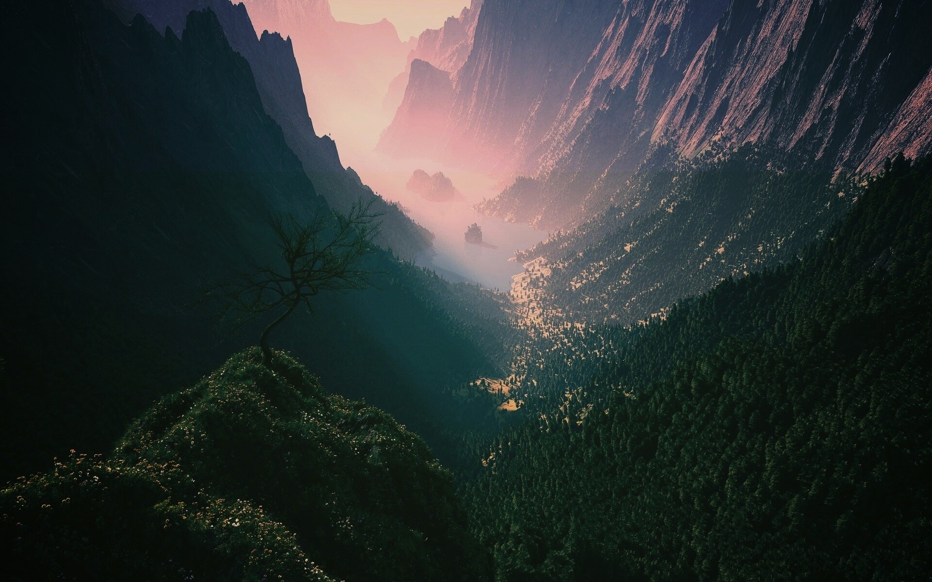 Озеро на перевале обои