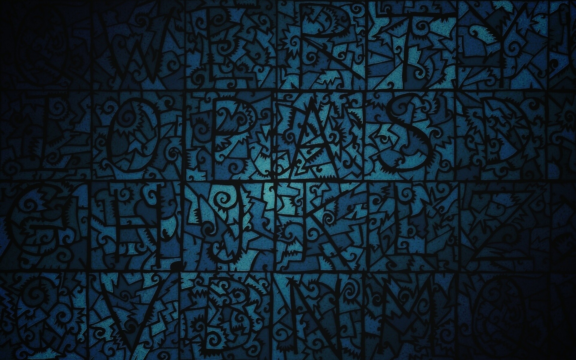 Витражные буквы обои